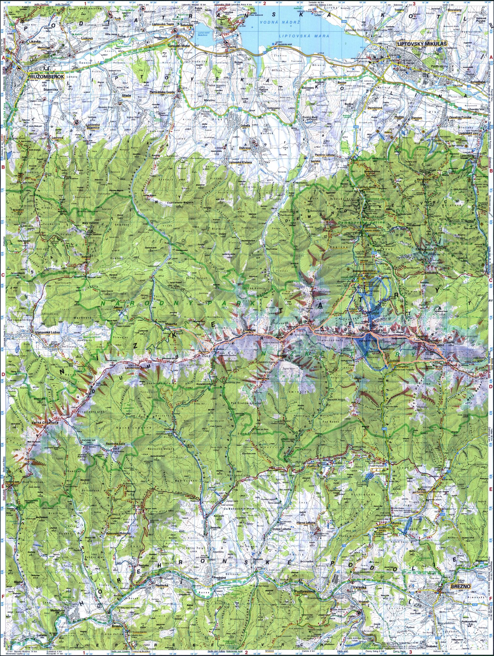 mapa Nizke Tatry